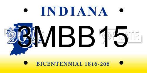 3MBB15 Indiana License Plate