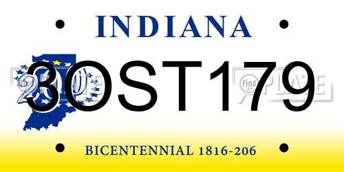 3OST179 Indiana License Plate