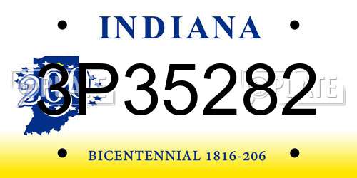 3P35282 Indiana License Plate
