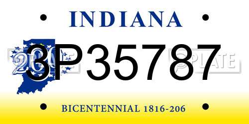 3P35787 Indiana License Plate