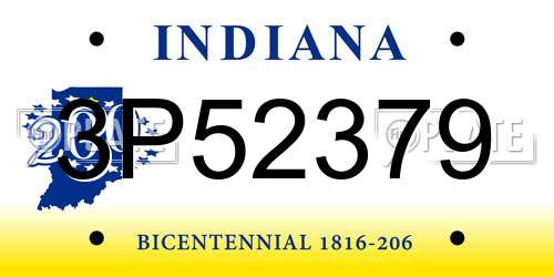 3P52379 Indiana License Plate