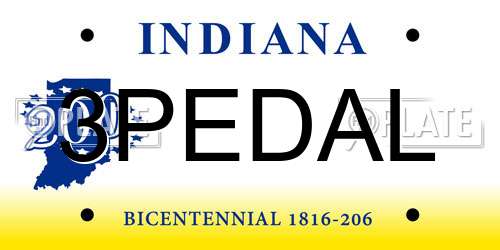 3PEDAL Indiana License Plate