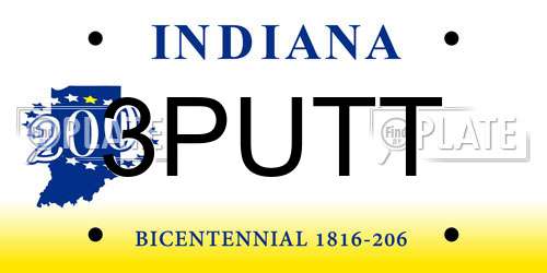 3PUTT Indiana License Plate