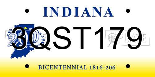 3QST179 Indiana License Plate