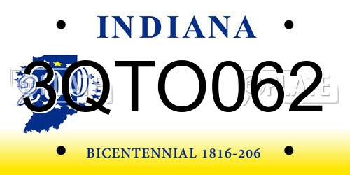 3QTO062 Indiana License Plate