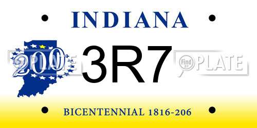 3R7 Indiana License Plate