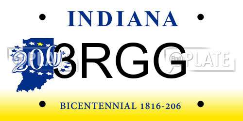 3RGG Indiana License Plate