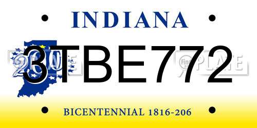 3TBE772 Indiana License Plate