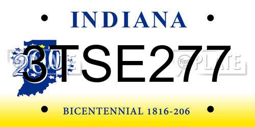 3TSE277 Indiana License Plate