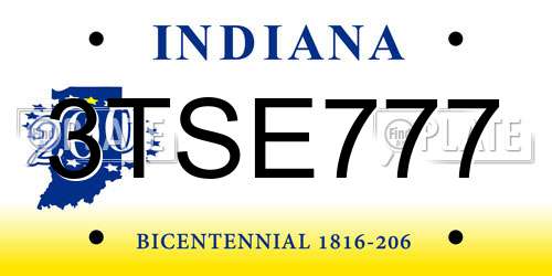 3TSE777 Indiana License Plate
