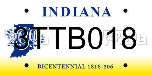 3TTB018 Indiana License Plate