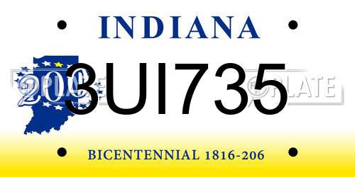 3UI735 Indiana License Plate