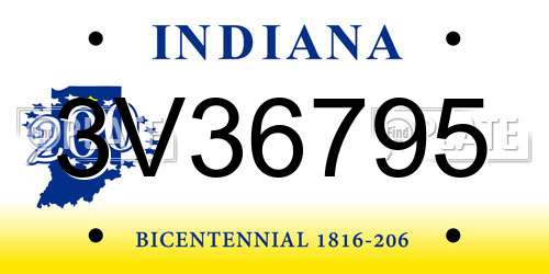 3V36795 Indiana License Plate