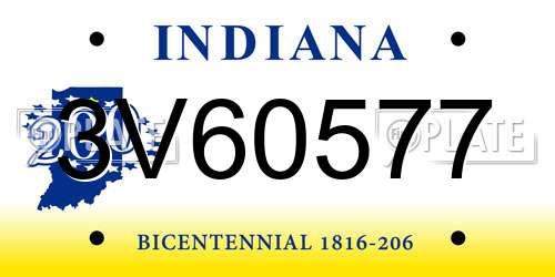 3V60577 Indiana License Plate