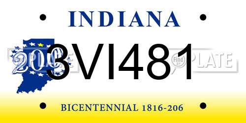 3VI481 Indiana License Plate
