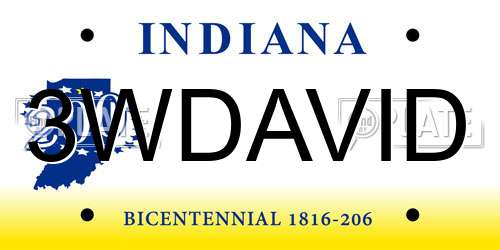 3WDAVID Indiana License Plate