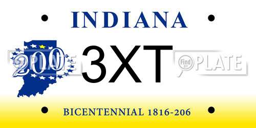 3XT Indiana License Plate
