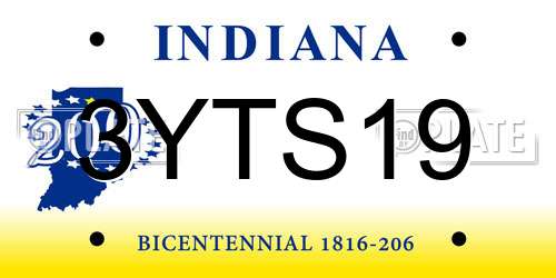 3YTS19 Indiana License Plate