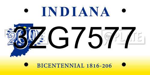 3ZG7577 Indiana License Plate