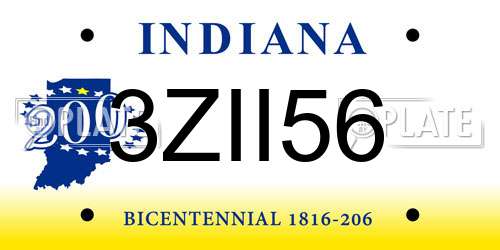 3ZII56 Indiana License Plate