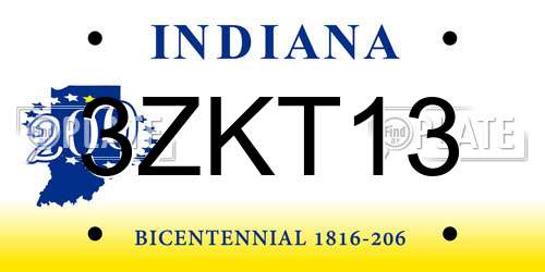 3ZKT13 Indiana License Plate