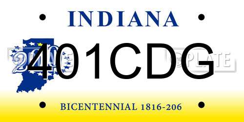 401CDG Indiana License Plate