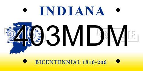 403MDM Indiana License Plate