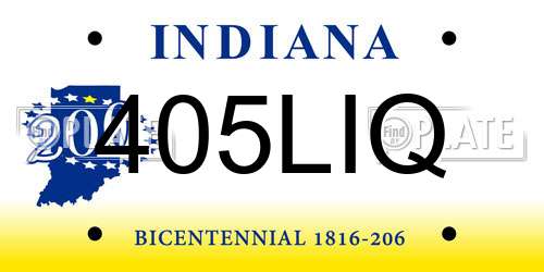 405LIQ Indiana License Plate