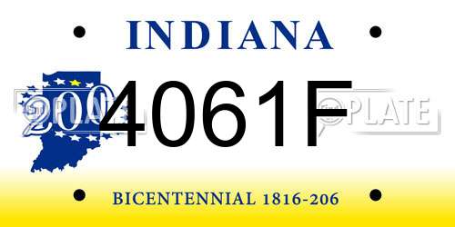 4061F Indiana License Plate