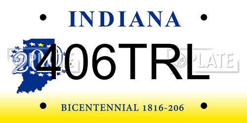 406TRL Indiana License Plate