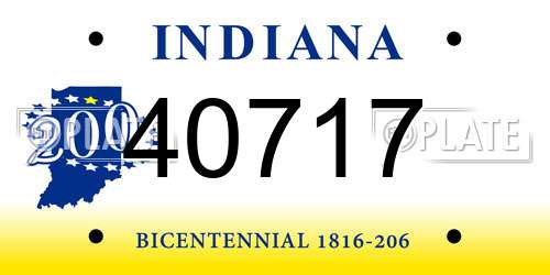40717 Indiana License Plate