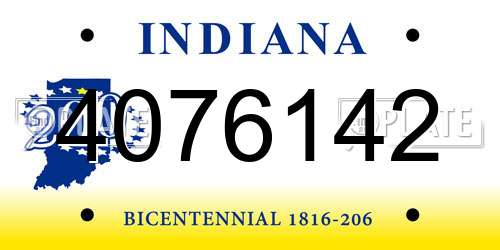 4076142 Indiana License Plate