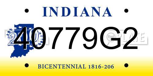 40779G2 Indiana License Plate