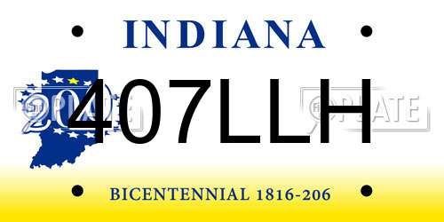 407LLH Indiana License Plate