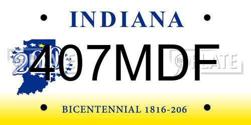 407MDF Indiana License Plate