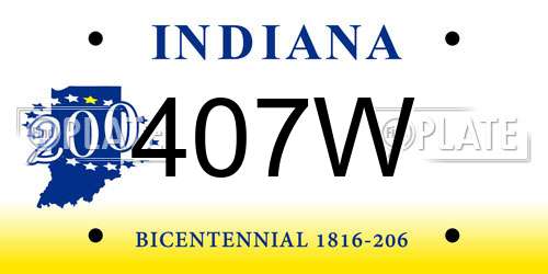 407W Indiana License Plate