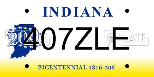 407ZLE Indiana License Plate