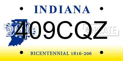 409CQZ Indiana License Plate