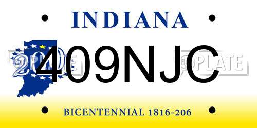 409NJC Indiana License Plate