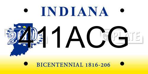 411ACG Indiana License Plate