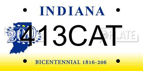 413CAT Indiana License Plate