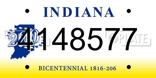 4148577 Indiana License Plate