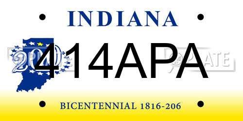 414APA Indiana License Plate