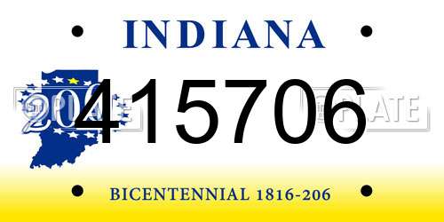 415706 Indiana License Plate