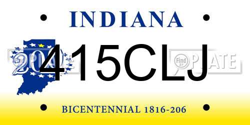 415CLJ Indiana License Plate