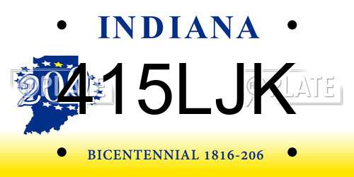 415LJK Indiana License Plate