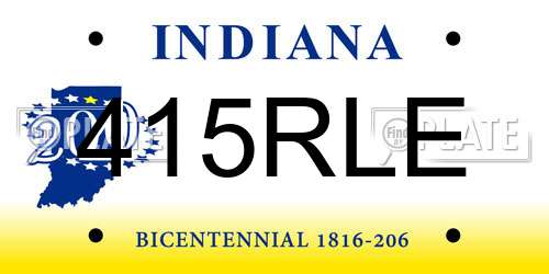 415RLE Indiana License Plate