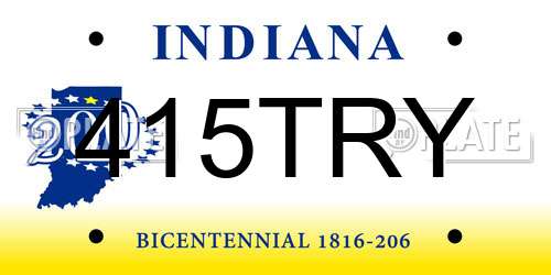 415TRY Indiana License Plate
