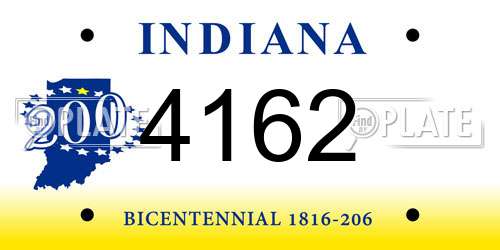 4162 Indiana License Plate