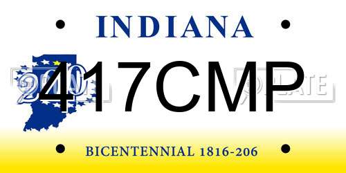 417CMP Indiana License Plate